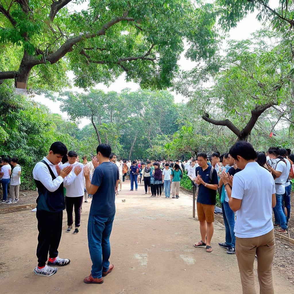 Du khach tham quan va cau nguyen tai Chùa Bà Châu Đốc 3